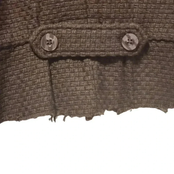 Decree by Anthropologie brown woven ruffled cropped jacket Size XL - Picture 4 of 9